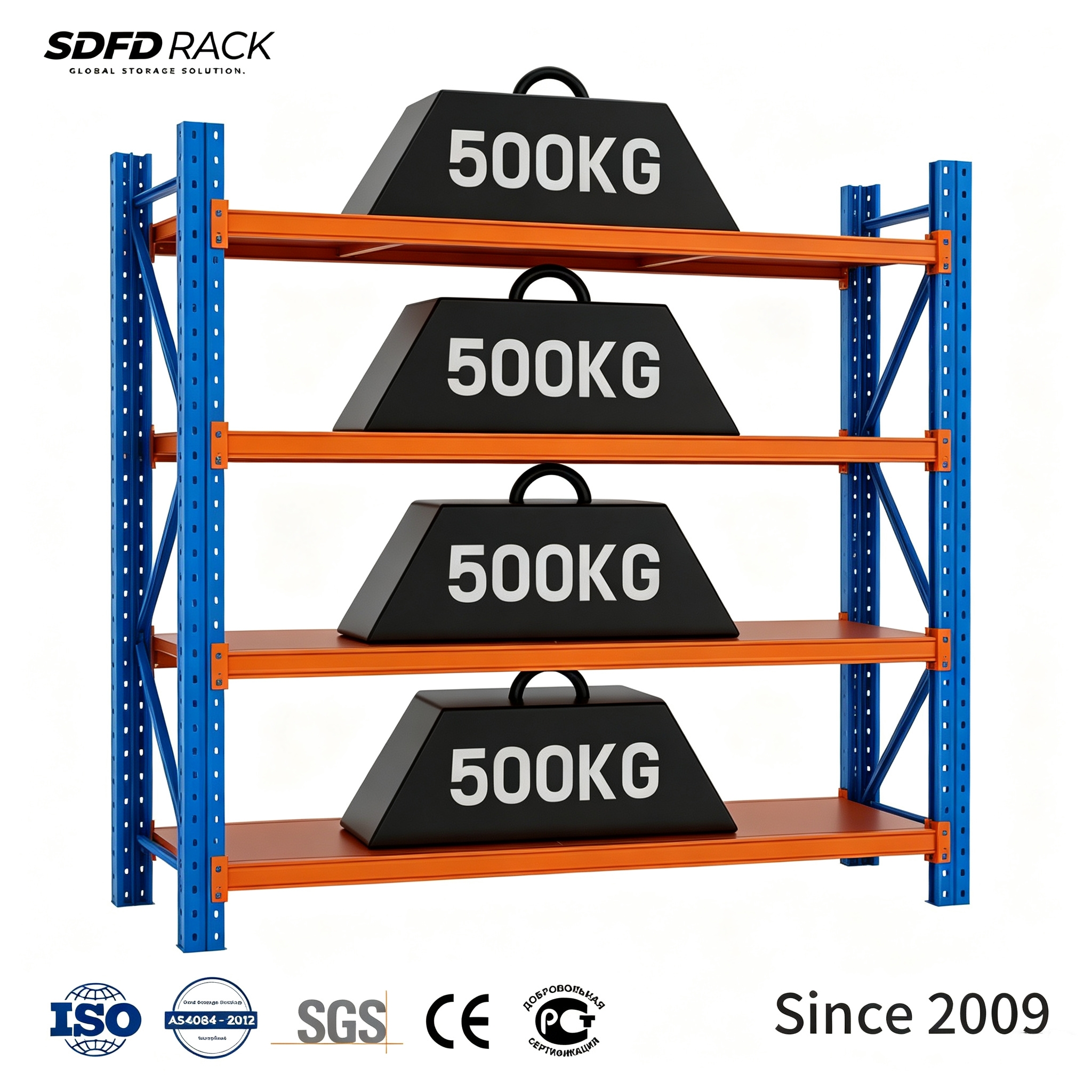 Custom Heavy Duty Industrial Steel 5 Multi-Level Stacking Warehouse Beam Pallet Racking Systemsfor Storage Carpet Roll Display