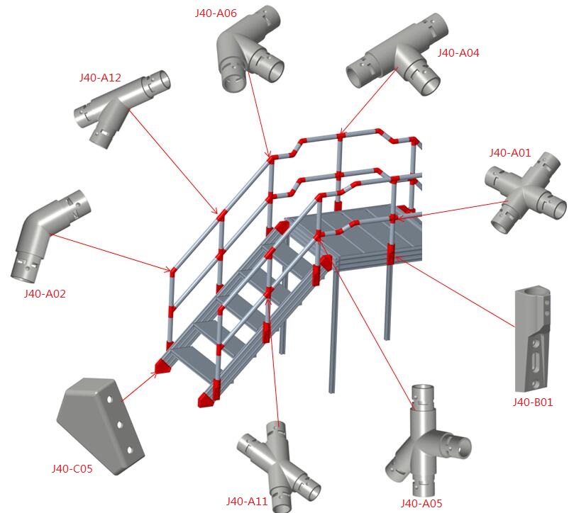 Aluminum Alloy Safety Rolling Mobile Aluminum Working Maintenance Platform Step Ladder With Handrails For Warehouse