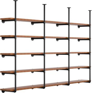 Industrial Iron Pipe Wall Mounted Shelving