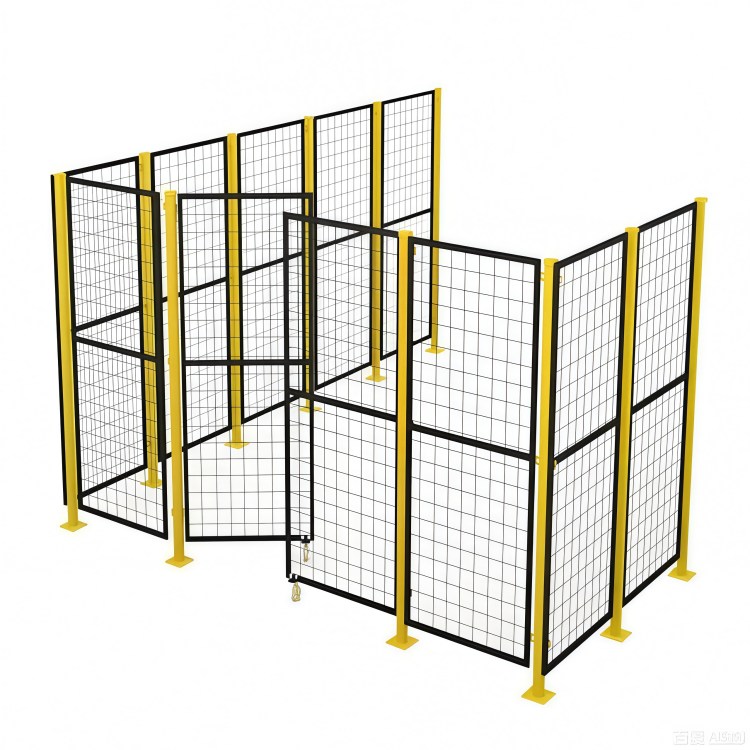 Steel Mesh Workshop Isolation Fence Warehouse Partition Custom Build Galvanized Yellow Black Safety Net Equipment Protection